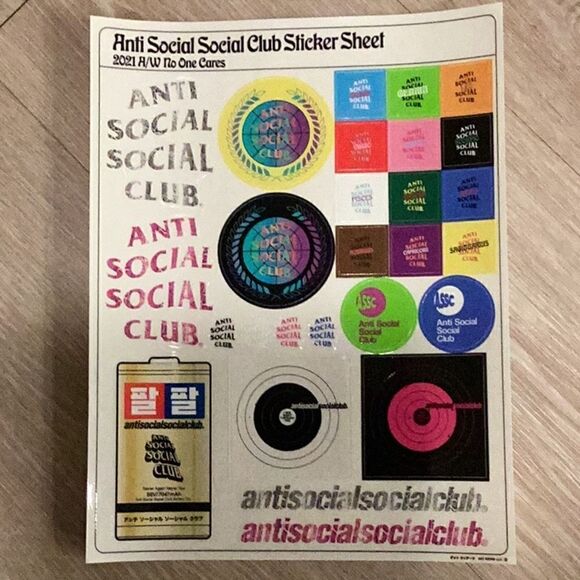 Anti Social Social Club "Sponsored" Sticker Sheet - Picture 1 of 1